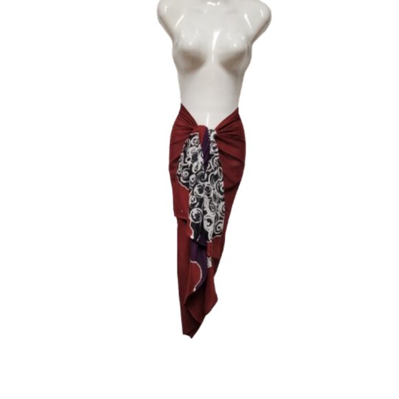 Cover Up Handpainted Cotton Batik Coverups Strapless Dress Wrapskirt Home Accent - Picture 6 of 6